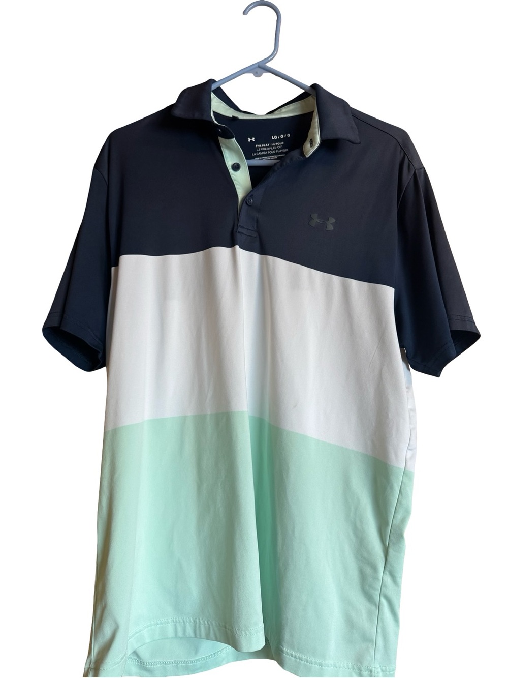 LG Men’s Colorblock Polo - Black, White & Mint